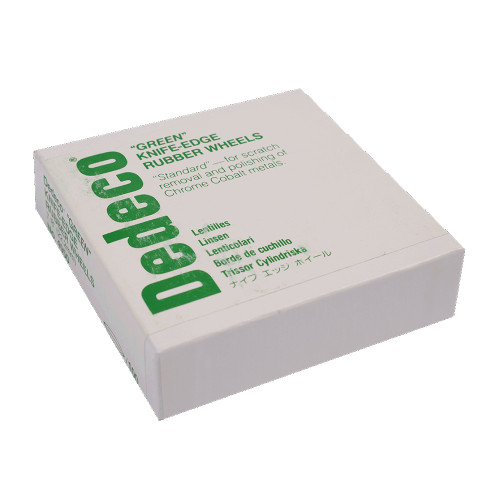 Dedeco Rubber Wheels Green Medium Pk100 25mmx 3mm (For Cobalt Chrome & Gold)