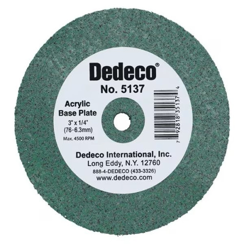 Dedeco 5137 Rubberised Green Lathe Wheel (3" diameter) - Each