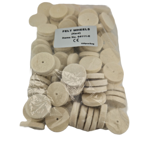 Hard Felt Wheels 25 X 6mm Pk100