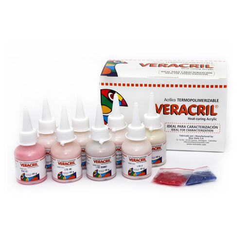 Veracril Heat-Curing Acrylic Characterisation Kit 8x 40gm