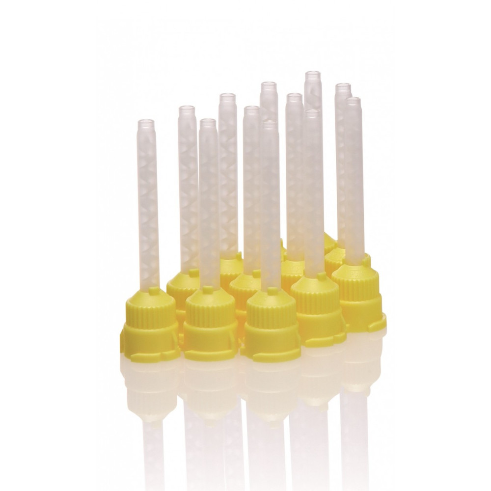 Abbey Dental Supplies Prestige Mixing Tip Nozzles Yellow with Stem Pk50